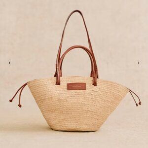 Sezane Justine Basket Bag, Natural Raffia